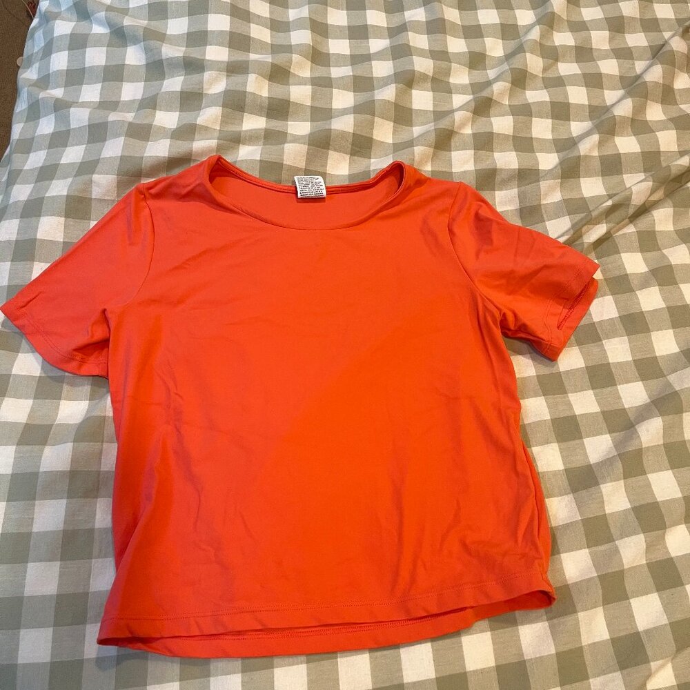 All in Motion Coral Pink Fitted Workout Shirt
